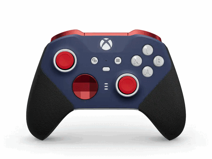Xbox Elite Wireless Controller Series 2 Core i färgerna röd och blå.