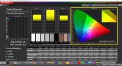 CalMAN ColorChecker (profil: Native, målfärgrymd: P3)