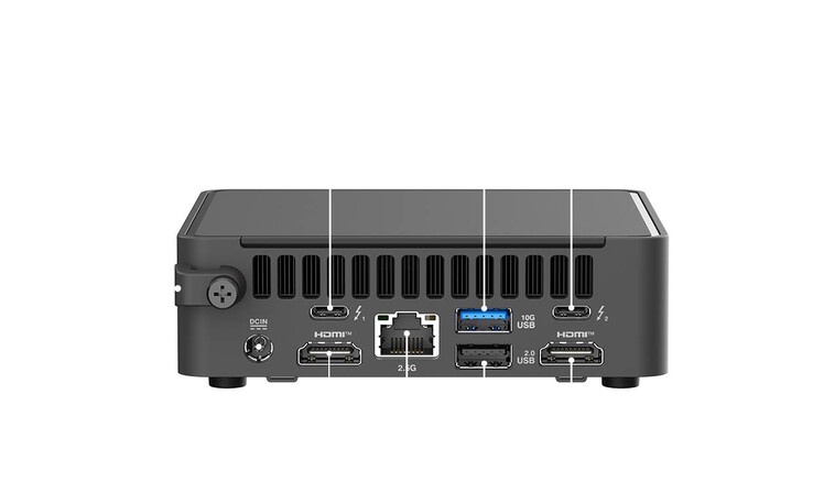 Ett brett utbud av portar finns tillgängliga på mini-PC:n (Bildkälla: Simply NUC)