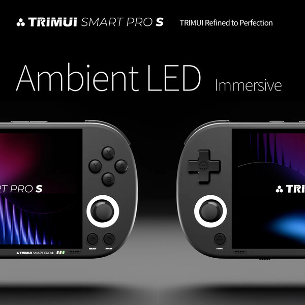 TrimUI Smart Pro S har en LCD-display, TMR-joysticks och LED-ringar.