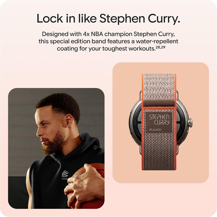 Armbandet har Stephen Curry- och #LockIn-logotyper, och det erbjuds inte till de vanliga 41 mm- och 45 mm-modellerna.