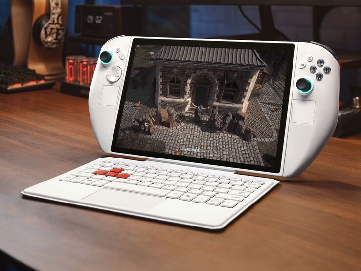 Abxylute 3D One är en handhållen spelkonsol med tillhörande kontroller och tangentbord. (Bildkälla: Abxylute)
