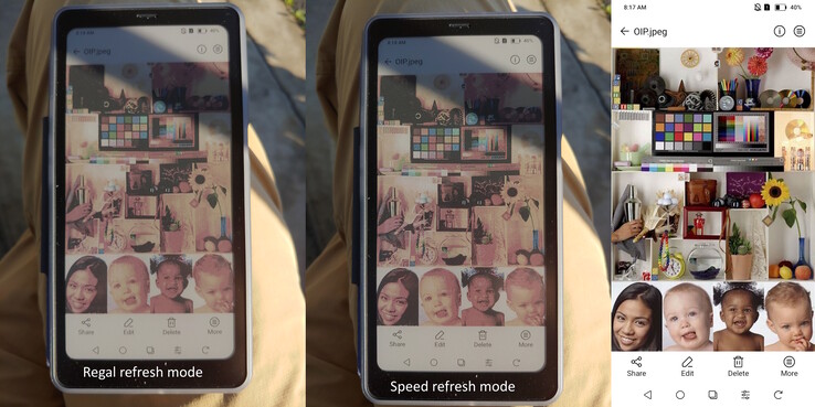 Regal vs Speed-lägen i direkt solljus på morgonen.