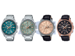 Från vänster till höger, Casio Edifice EFV-610DE-2A, EFV-610DE-3A, EFV-610EL-5A och EFV-610ECL-1A. (Bildkälla: Casio)
