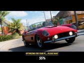 Laddningsskärmen Forza Horizon 6 med shaderkompilering i bakgrunden
