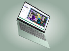 Lenovo har skapat flera IdeaPad Slim 5 14IPH11-färger, inklusive den gröna varianten på bilden här.