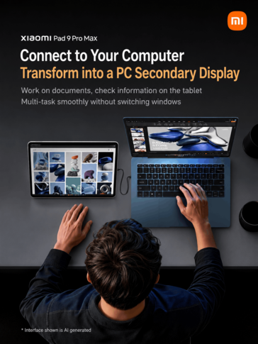 Xiaomi Pad 9 Pro Max med en extra PC-skärm