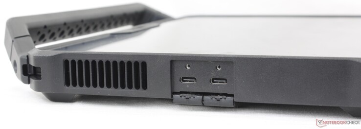 Vänster: 2x USB-C 3.2 Gen. 2 med Thunderbolt 4 + DisplayPort + Power Delivery