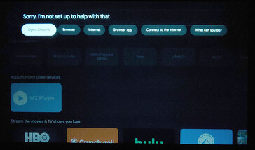 Google TV blev ombedd att hitta en "webbläsare" med rösten. (Bildkälla: Notebookcheck)
