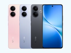 Vivo V60 Lite 5G i sina tre tillgängliga färger - Vitality Pink, Titanium Mist Blue och Radiant Night Black (Bildkälla: Vivo)