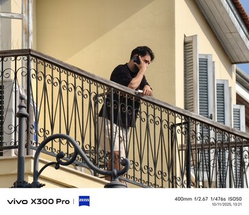 Vivo X300 Pro 400 mm med telekonverter.