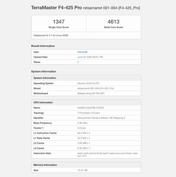 TerraMaster F4-425 Pro med Intel Core 3 N350