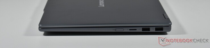 rätt: Power-Taste, microSD-kortläsare, 2x USB-A 3.2 Gen 1