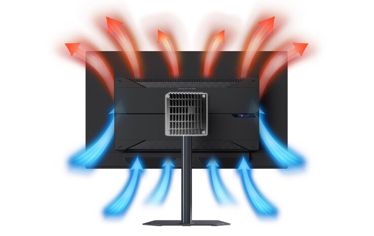 Monitorn levereras också med ett kylsystem för att skydda OLED-panelen. (Bildkälla: Gigabyte)