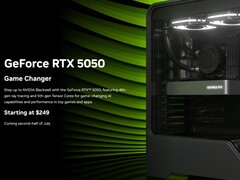Nvidia RTX 5050 stationär GPU - officiell reklambild. (Bildkälla: Nvidia)