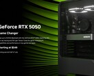 Nvidia RTX 5050 stationär GPU - officiell reklambild. (Bildkälla: Nvidia)