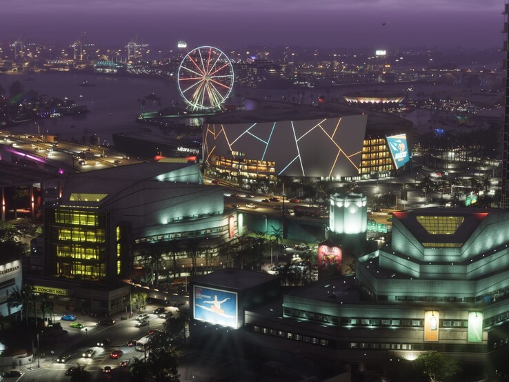 Vice City på natten, en av regionerna i GTA 6.