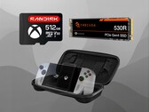 Asus ROG Ally-tillbehör visas (Bildkälla: Sandisk, Seagate, Asus med redigeringar)