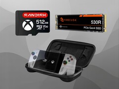 Asus ROG Ally-tillbehör visas (Bildkälla: Sandisk, Seagate, Asus med redigeringar)