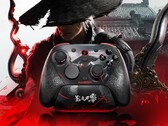 De karmosinröda trådarna på GameSir G7 Pro 8K PC Phantom Blade Zero-utgåvan lyser i mörkret.