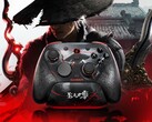 De karmosinröda trådarna på GameSir G7 Pro 8K PC Phantom Blade Zero-utgåvan lyser i mörkret.