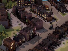 En bild som visar flera byggnader i City of Gangsters, nu med 80 % rabatt på Steam.