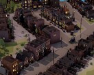 En bild som visar flera byggnader i City of Gangsters, nu med 80 % rabatt på Steam.
