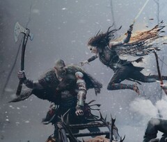 Kratos avvärjer en sörjande och rasande Freya i God of War Ragnarok. (Bildkälla: PlayStation)