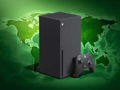 Xbox Series X-konsol visas med världskarta