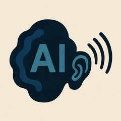 Abstrakt illustration som symboliserar AI-driven hörselteknik (Bildkälla: OpenAI/DALL-E)