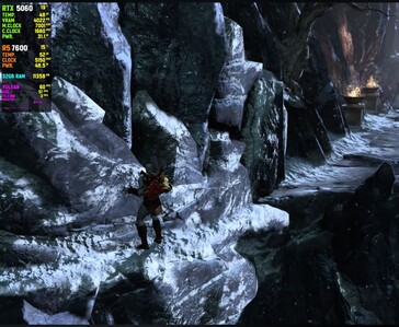 Spelskärmdump från God of War III Remastered som körs på shadPS4 med ett RTX 5060-grafikkort
