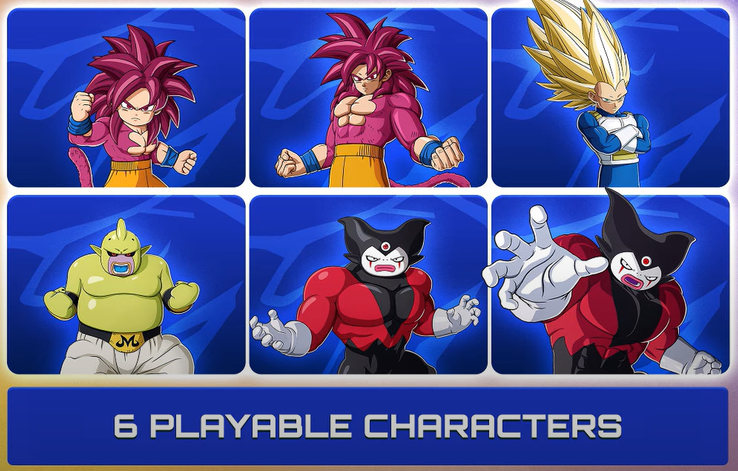 DAIMA Character Pack 2 lägger till Goku SSJ4, Vegeta SSJ3, Majin Duu, Third Eye Gomah och Giant Gomah till Sparking! ZERO. (Bildkälla: Bandai Namco)