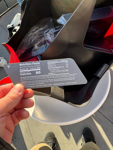 Tesla Supercharged Gummies näringsinformation. (Bildkälla: The Kilowatts)