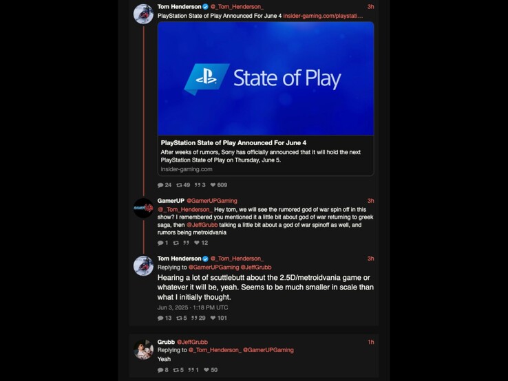 Tom Henderson och Jeff Grubbing svarar på en kommentar om spinoff-spelet God of War. (Bildkälla: Xcancel)
