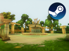 GodsArena Online har en enorm pool av kombattanter med unika förmågor och passiva egenskaper. På bilden - illustrationer från spelet med Steam-logotypen ovanpå. (Bildkälla: Steam)