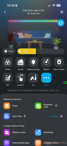 Ytterligare alternativ i appen