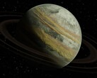 Konstnärsillustration som visar en exoplanet med ringar. (Bildkälla: AdisResic - Pixabay)