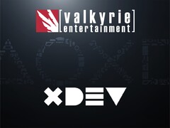 Logotyper för studiorna Valkyrie Entertainment och XDev PlayStation visas