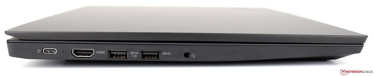 left: USB 3.1 Gen2 Type-C, HDMI, 2x USB 3.0 Type-A, 3.5-mm audio combo