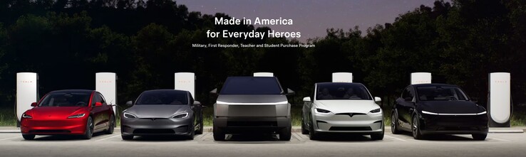 Det nya rabattprogrammet för American Heroes Tesla-fordon.