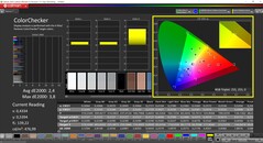 CalMAN ColorChecker (profil: Standard, målfärgrymd: P3)