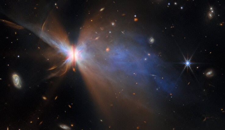 En bild av Butterfly-stjärnan tagen av Webb (NASA, ESA och CSA)