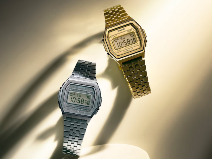 Casio Vintage A1000A-7 (vänster) och A1000G-9 (höger) klockor. (Bildkälla: Casio)