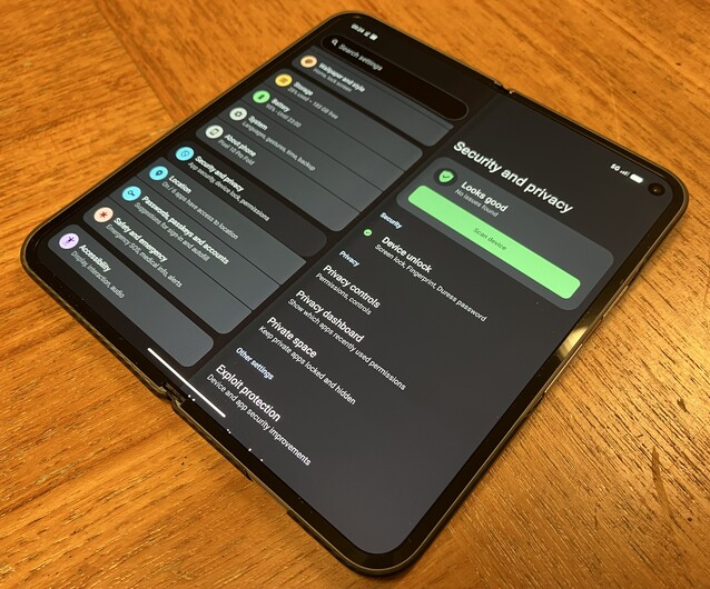 Exploitskydd, lösenord under tvång och privata utrymmen för appar är några av de integritets- och säkerhetsfunktioner som du inte hittar i standardoperativsystemet (Bildkälla: Notebookcheck)