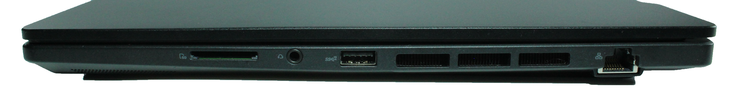 Höger sida: SD-kortläsare, 3,5 mm ljud, USB-A 3.2 Gen.2, Gigabit LAN