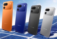 Tecno Spark 50 Pro finns i färgerna Dynamic Orange, Midnight Blue, Ink Black, Titanium Grey (från vänster till höger) och Cloud White (visas inte).