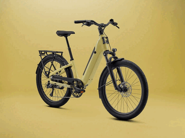 Elcykeln Vida E+ EX i färgvarianten ljusolivgrön