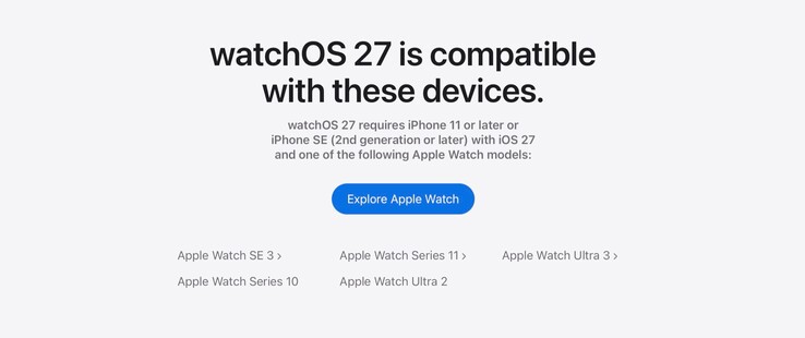 watchOS 27 är endast kompatibelt med ett fåtal smartklockor.