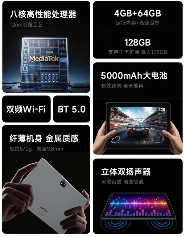 Acer A312 Pad drivs av en gammal MediaTek-chipset.