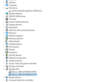 Efter hackningen listas SSD-enheterna under 